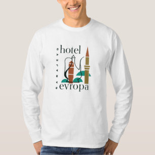Vintager Reise-Sarajevo-Hotel-Aufkleber T-Shirt
