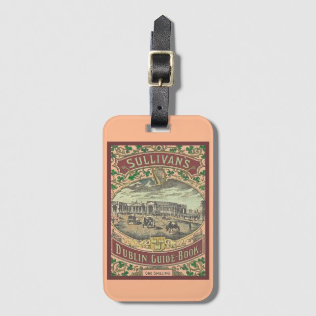 Vintager Reiseführer für Dublin Irland Gepäckanhänger (Vorderseite Vertikal)