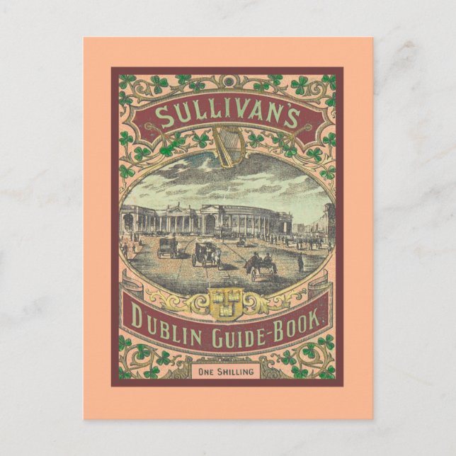 Vintager Reiseführer für Dublin Irland Postkarte (Vorderseite)