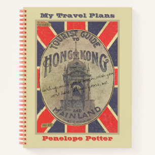 Vintager Reiseführer für Hong Kong Reiseplaner Notizbuch
