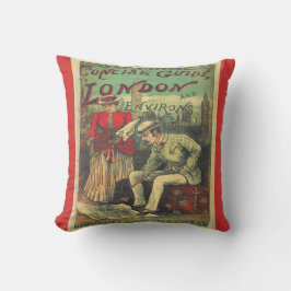 Vintager Reiseführer für Werbung im Londoner Stadt Kissen