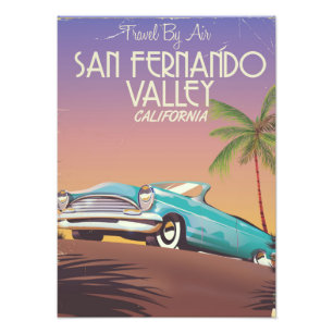 Vintager Reiseposten San Fernando Valley Fotodruck