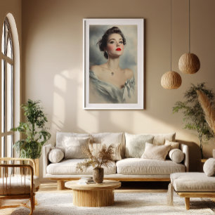 Vintager Reiz: Sinnliches Frauenportrait Poster