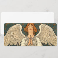 Vintager religiöser Engel Gebet mit Goldstars