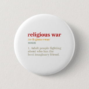 Vintager religiöser Krieg Definition Anti-religiös Button