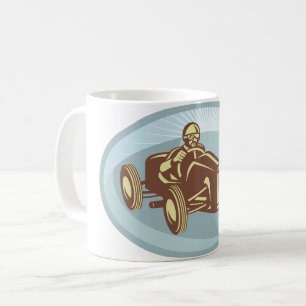 Vintager Rennfahrer Klassische Motorsport Kunst Tasse