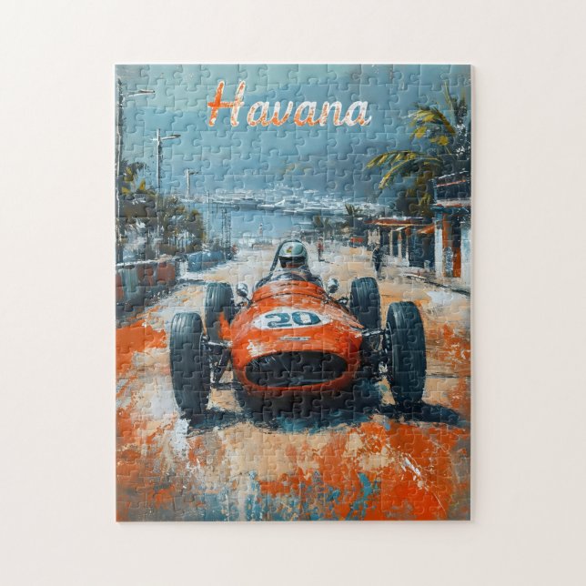 Vintager Rennwagen in Havanna Puzzle (Vertikal)