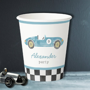 Vintager Rennwagen Pappbecher