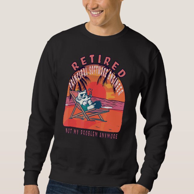 Vintager Retir des übermüdeten Hauptsoftwareingeni Sweatshirt (Vorderseite)