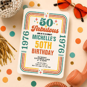 Vintager Retro 50 und wunderbarer Geburtstag Einladung