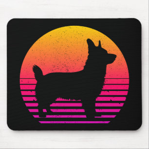 Vintager Retro 80er Jahre Style Corgi Mousepad