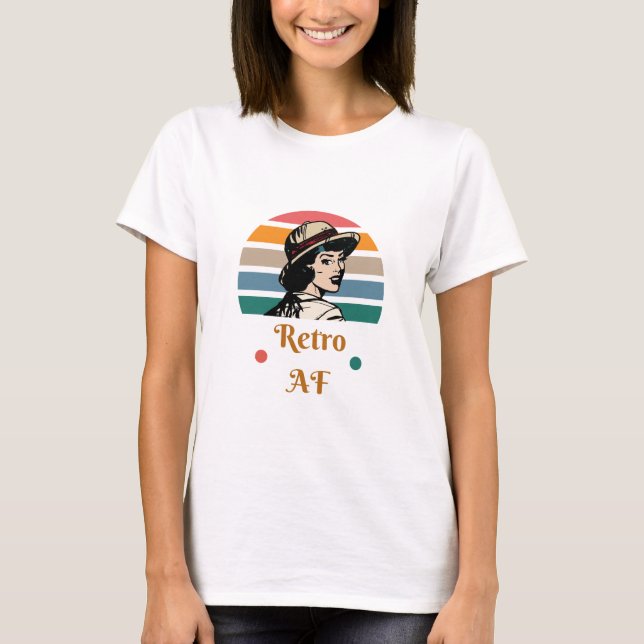 Vintager "Retro AF" Funny Shirt Rainbow (Vorderseite)
