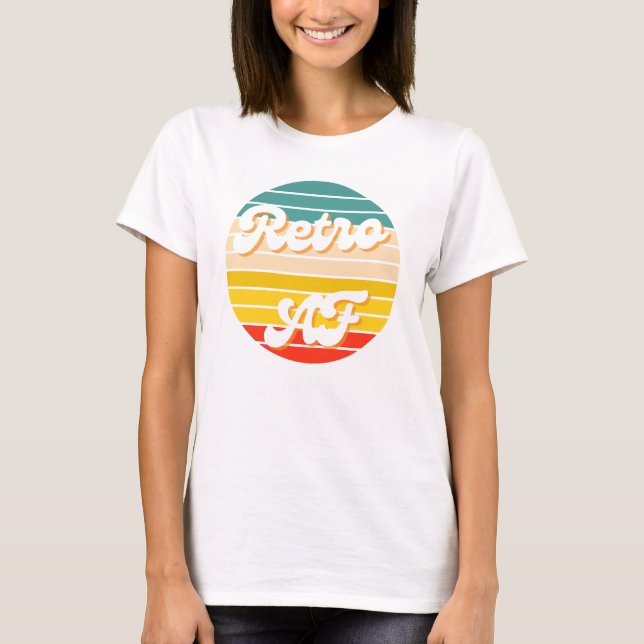 Vintager "Retro AF" Funny Shirt Rainbow (Vorderseite)