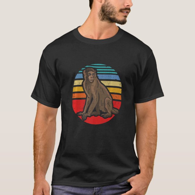 Vintager Retro-Affe T-Shirt (Vorderseite)