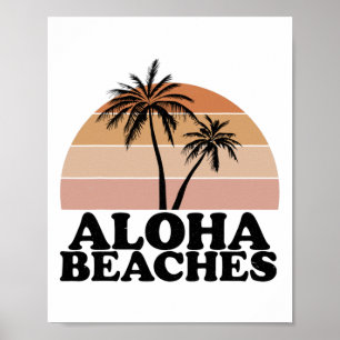 Vintager Retro Aloha Beach Tropisches Vacatio Poster