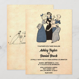 Vintager Retro Alter Vorschlag Rustikale Hochzeit Einladung