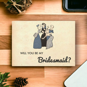 Vintager Retro-Alter wird meine Bridesmaid-Karte s Einladung