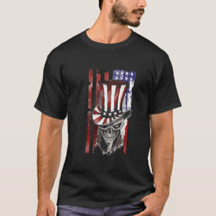 Vintager Retro-amerikanischer Fahnenschädel, patri T-Shirt