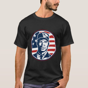 Vintager Retro-amerikanischer Flag-Design 4. Juli T-Shirt