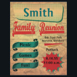 Vintager Retro-Ansammlung Wiedersehen-Flyer Flyer<br><div class="desc">Hier ist ein lustiges Grafikdesign im Vintagen Stil mit Retro-Farben gemacht. Textstil, -größe und -farbe können mit der Schaltfläche Anpassen geändert werden. Ideal für Wiedersehen, Picknick, Party, Grill oder zum Zusammensein. Auf der Rückseite gibt es viel Platz für weitere Details: Wegbeschreibung, Kontaktinformationen, was zu bringen ist, wen man anrufen kann...</div>