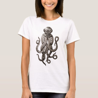 Vintager Retro-Anzug Octopus Grafikdesign T-Shirt