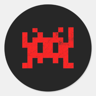 Vintager Retro-Arkade für das Videospiel Runder Aufkleber