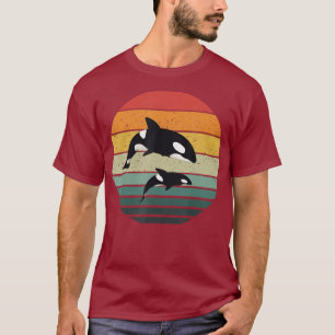 Vintager Retro Art Killer Whale T-Shirt