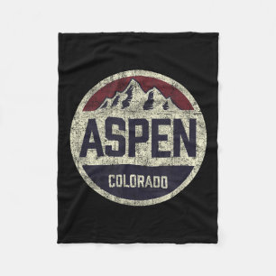 Vintager Retro Aspen Colorado Bergbahn Skipass Fleecedecke