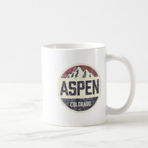 Vintager Retro Aspen Colorado Bergbahn Skipass Kaffeetasse
