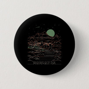 Vintager Retro Badlands Nationalpark Süd Dakota Button