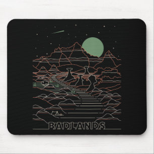 Vintager Retro Badlands Nationalpark Süd Dakota Mousepad