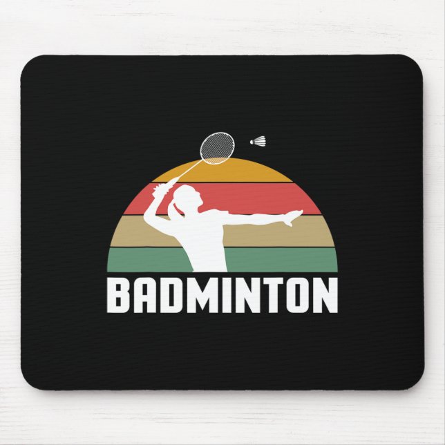 Vintager Retro Badminton Shuttle Player Mousepad (Vorne)