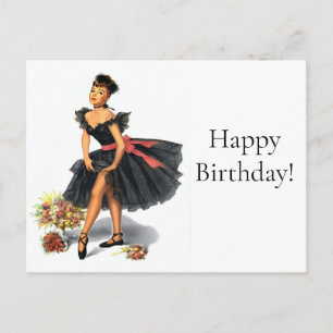 Vintager Retro Ballet Dancer der 50er Jahre Postka Postkarte