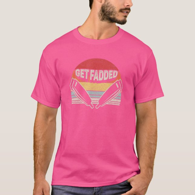 Vintager Retro-Barber verschwindet Trimmer-Frisur T-Shirt (Vorderseite)