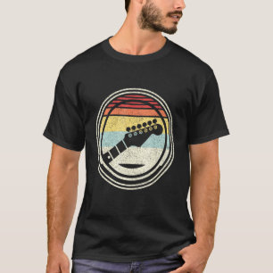 Vintager Retro Bass Gitarre Headstock Bassist und T-Shirt