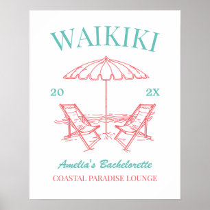 Vintager Retro Beach Junggeselinnen-Abschied Poster