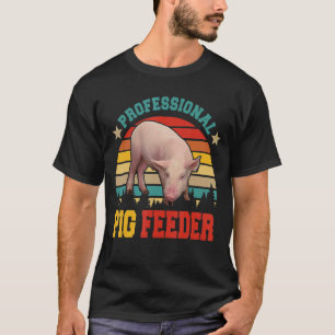 Vintager Retro-Beruflicher Schweinezuführung Bauer T-Shirt