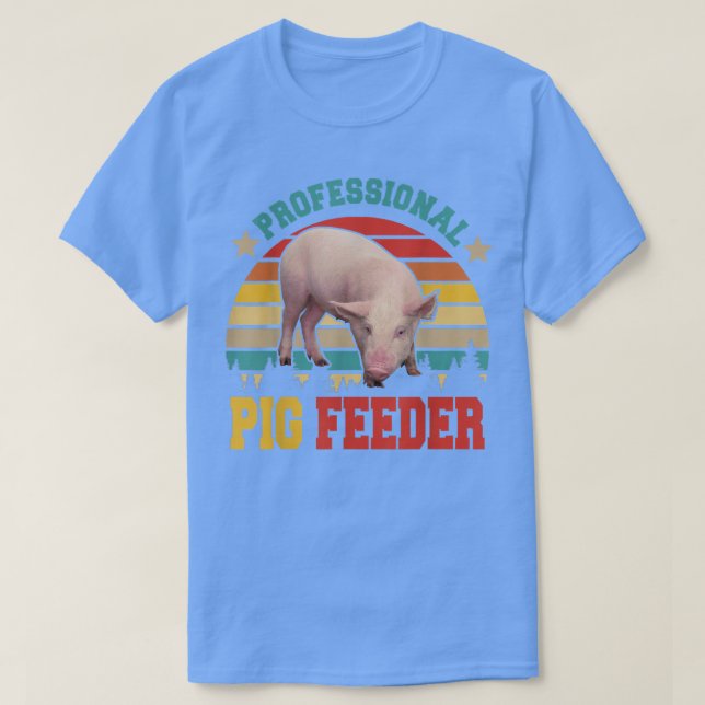 Vintager Retro-Beruflicher Schweinezuführung Funny T-Shirt (Design vorne)