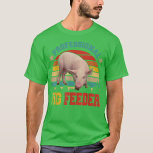 Vintager Retro-Beruflicher Schweinezuführung Funny T-Shirt