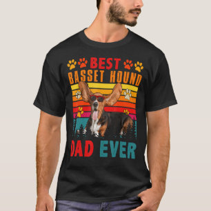 Vintager Retro Best Basset Hound Vater je Niedlich T-Shirt