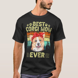 Vintager Retro Beste Corgi-Mama je Hund T-Shirt