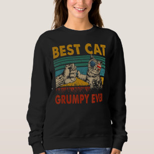 Vintager Retro Beste Katze Grumpy je Vater Katze 1 Sweatshirt