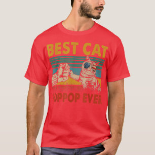 Vintager Retro Beste Katze PopPop Ever Funny Vater T-Shirt