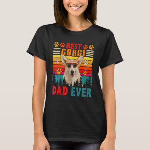 Vintager Retro Bester Corgi Vater je Niedlicher Hu T-Shirt