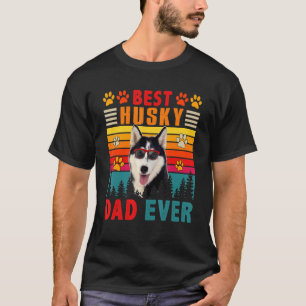 Vintager Retro Bester Husky-Vater je Niedlicher Hu T-Shirt