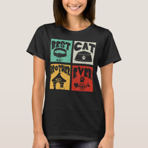 Vintager Retro Bester Katzen Bruder je Matching Be T-Shirt
