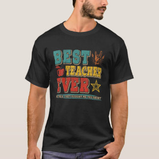 Vintager Retro Bester Lehrer je Proud Lehrer Rock T-Shirt