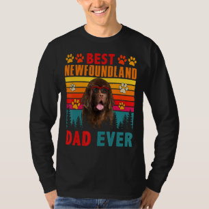 Vintager Retro Bester Neufundland-Vater je Niedlic T-Shirt