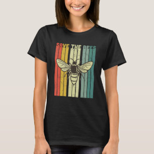 Vintager Retro-Bienenhalter, der die Bienen Rette T-Shirt