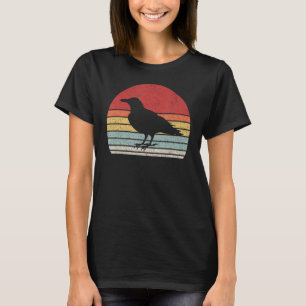 Vintager Retro Black Crow Raven Bird T-Shirt